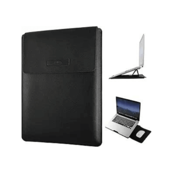 EXMOEE Leather Laptop Sleeve with Stand & Mouse Pad for 13-14 Inch Laptops