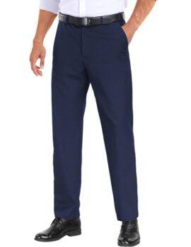 COOFANDY Men Classic Fit Dress Pant Casual Wrinkle Flat Front Pant Stretch Suit Pant Navy Blue