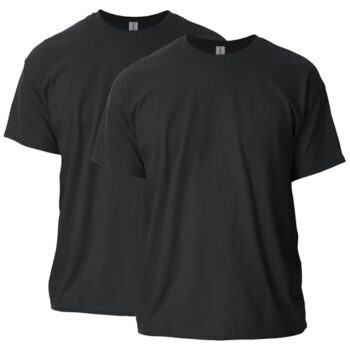 Gildan Adult Ultra Cotton T-Shirt, Style G2000, Multipack, Black (2-Pack), 3X-Large