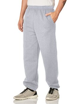 Gildan Men's Fleece Elastic Bottom Sweatpants with Pockets, Style G18100, Sport Grey, Small