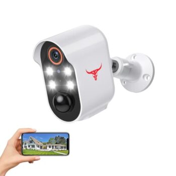 GridTera Outdoor Security Camera, Battery Powered Wireless Camera, Suitable for Home Security Indoor/Outdoor, Cloud Storage, Color Night Vision, 2-Way Talk, Smart AI Motion Detection