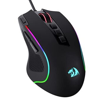 Redragon M612 Predator RGB Gaming Mouse, 8000 DPI Wired Optical Gamer Mouse with 11 Programmable Buttons & 5 Backlit Modes, Software Supports DIY Keybinds Rapid Fire Button