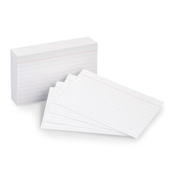 Amazon Basics Heavy Weight Ruled Lined Index Cards, White, 3x5 Inch Card, 100-Count