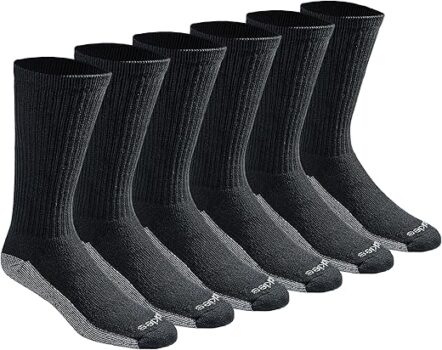 Dickies Men's Dri-Tech Moisture Control Crew Socks, Available in M-XXL (6, 12, 18 Pairs)