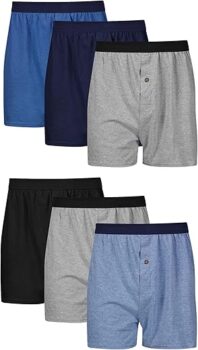 Hanes Men's ComfortSoft Underwear Boxers, Soft Knit Moisture-Wicking Jersey Boxers, Multipack (Colors May Vary)