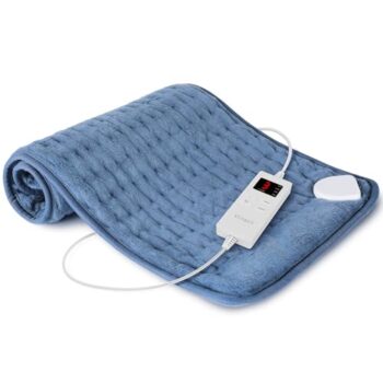 Heating Pad for Back, Heating Pad for Period Cramps with 6 Heat Settings & Timer, Portable Electric Heating Pads for Neck and Shoulders, Christmas Gifts for Women, Men, Blue…