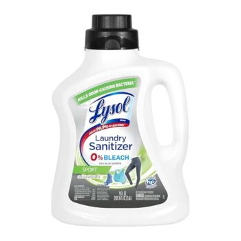 Lysol Sport Laundry Sanitizer Additive, Sanitizing Liquid for Gym Clothes and Activewear, Eliminates Odor Causing Bacteria, 90oz