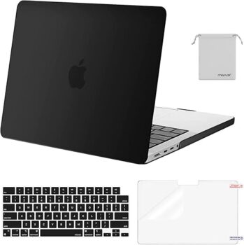 MOSISO Compatible with MacBook Pro 14 inch Case 2024 2023 2022 2021 Release M3 A2918 A2992 M2 A2779 M1 A2442 Pro Max, Plastic Hard Shell&Keyboard Cover&Screen Protector&Storage Bag, Black