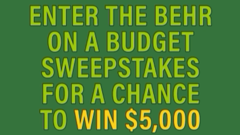 BEHR On A Budget Sweepstakes