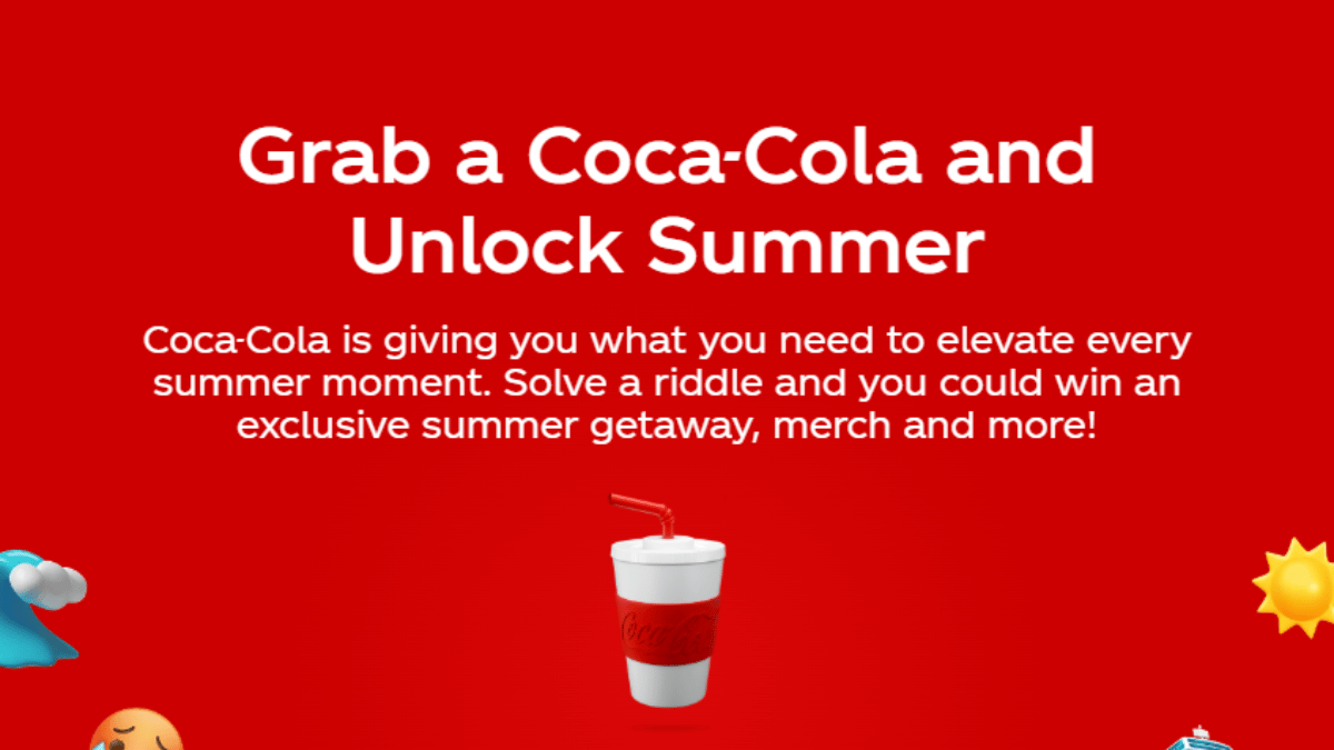 Coca Cola Summer Refreshing Uplift Emoji Sweepstakes & Instant Win