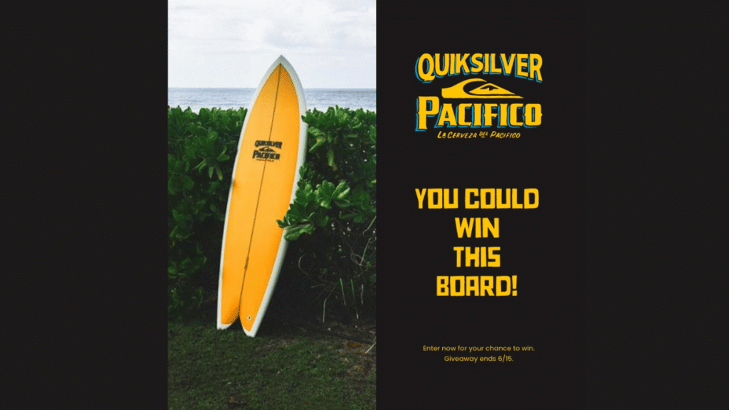 Quiksilver x Pacifico Custom Surfboard Sweepstakes