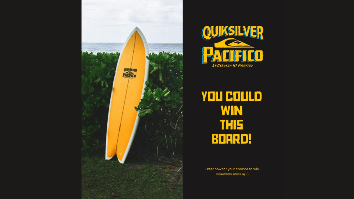 Quiksilver x Pacifico Custom Surfboard Sweepstakes