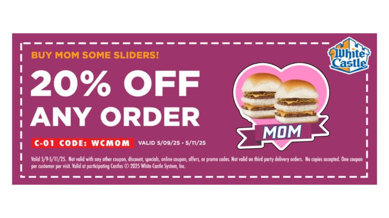 White Castle Offers 20% Discount Coupon for Mother’s Day Weekend