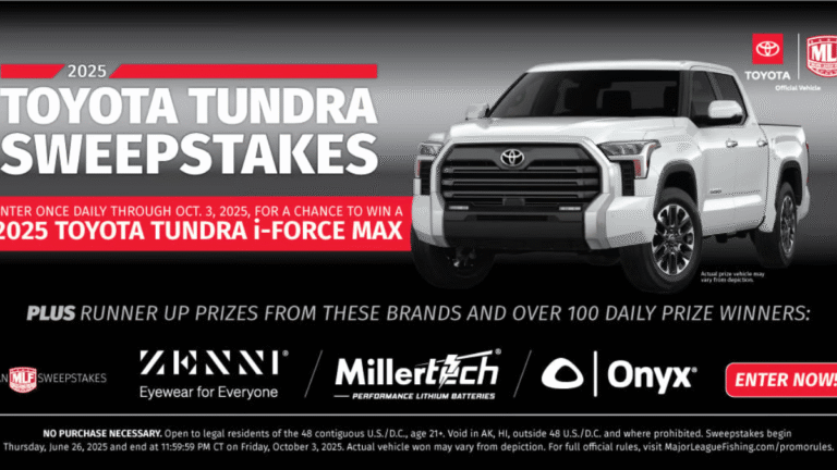 Major League Fishing Toyota Tundra & More Sweepstakes